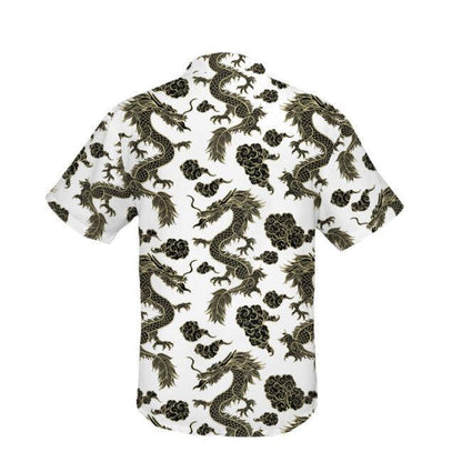 Lover Dragon Ar Chúlra Bán Léine Haváís, Bronntanas Léine Haváíais, Bronntanas Nollag