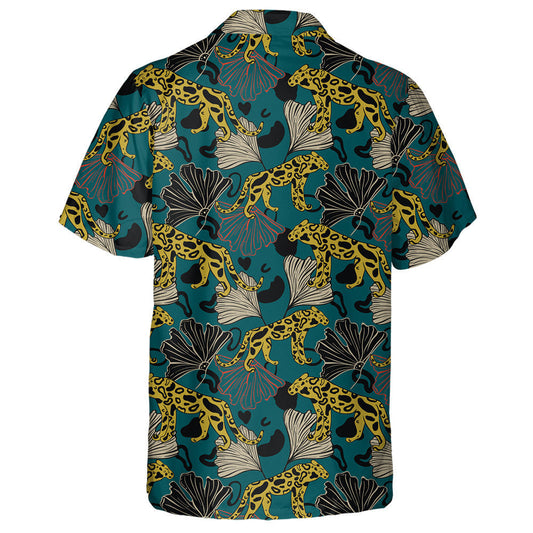 Tropical With Gold Leopard At East Style Hawaiian Shirt, Hawaiian Shirt Gift, Christmas Gift