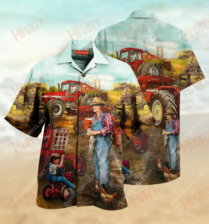 Aithreachas Uafásach san bhFeirm Léine Haváise Unisex Caitheamh aimsire Gearr Muinchille Léinte Haváís Saincheaptha Léinte Haváís do Mhná, Bronntanas Léine Haváís, Bronntanas Nollag