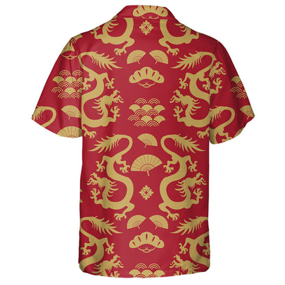 The Dragons And Symbol Bonsai Fan Sea Vawes Hawaiian Shirt, Hawaiian Shirt Gift, Christmas Gift