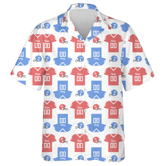 National American Flags Colors Football Helmet And T-Shirts Hawaiian Shirt,Hawaiian Shirt Gift, Christmas Gift