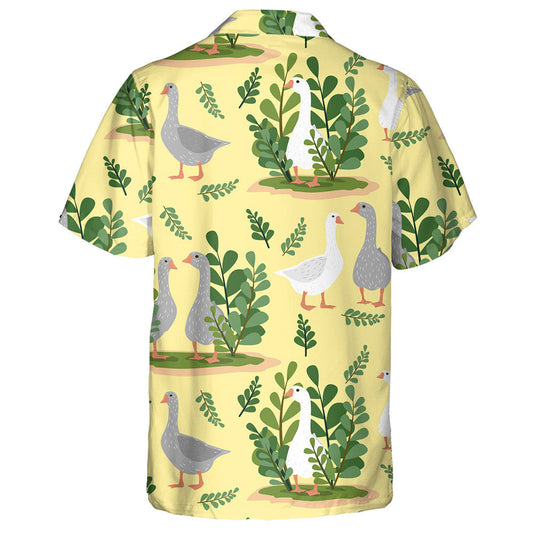 Hand Drawn Cute Duck On The Farm Hawaiian Shirt, Hawaiian Shirt Gift, Christmas Gift