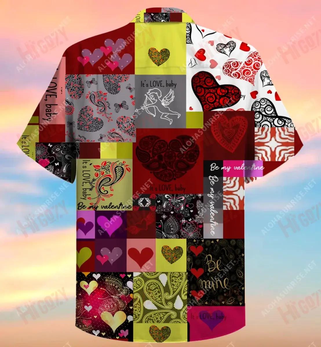 Beautiful Heart Paisley Short Hawaiian Shirt Summer Short Sleeve Vintage Hawaiian Shirts Crazy Shirts Hawaii,Hawaiian Shirt Gift, Christmas Gift