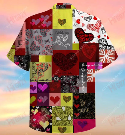 Beautiful Heart Paisley Short Hawaiian Shirt Summer Short Sleeve Vintage Hawaiian Shirts Crazy Shirts Hawaii,Hawaiian Shirt Gift, Christmas Gift