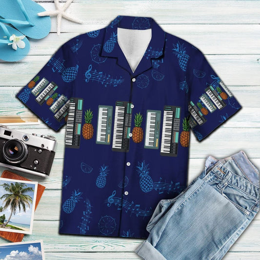 Electric Keyboard Musical Instrument Pattern Hawaiian Shirt,Hawaiian Shirt Gift, Christmas Gift