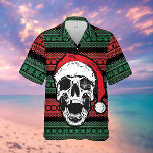 Christmas Skull Hawaiian, Hawaiian Shirt, Christmas Gift