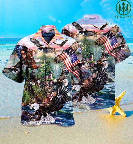 Eagle spirit of America Hawaiian Shirt_Hawaiian Shirt Gift, Christmas Gift