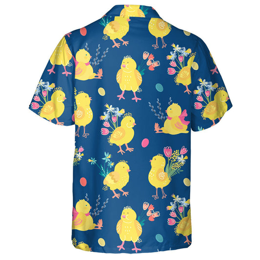 Chickens Bouquets Of Spring Flowers And Eggs Hawaiian Shirt, Hawaiian Shirt Gift, Christmas Gift