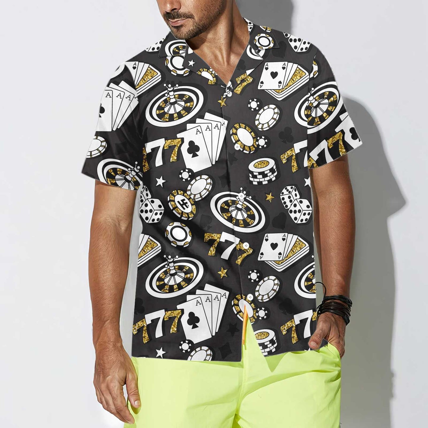 Playing Chip Cards Poker Design Hawaiian Shirt,Hawaiian Shirt Gift, Christmas Gift