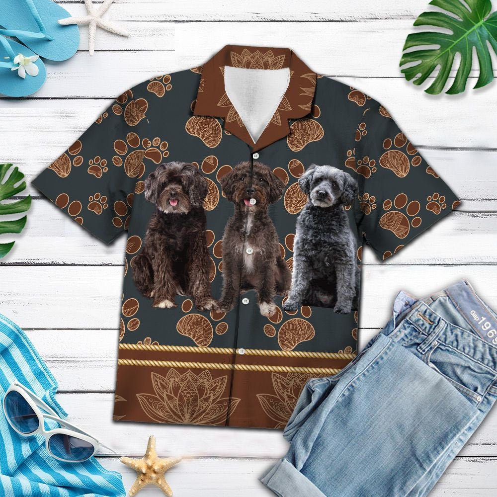 Trí Madra Schnoodle Le Patrún Donn Bláth Lapaí Léine Haváís, Bronntanas Léine Haváís, Bronntanas Nollag