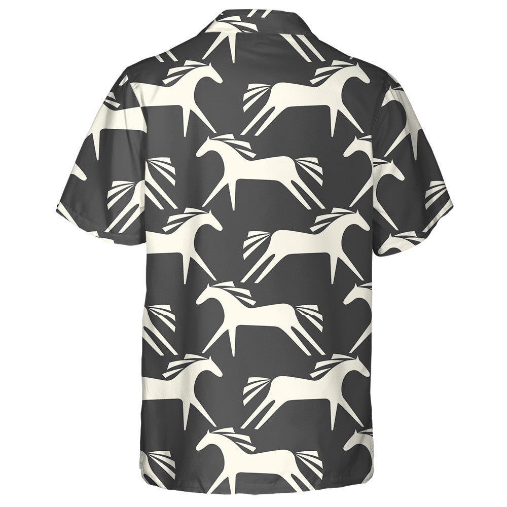 Capaill Bhána Cartúin Ar Chúlra Dubh Léine Haváí, Haváí Don Bronntanas