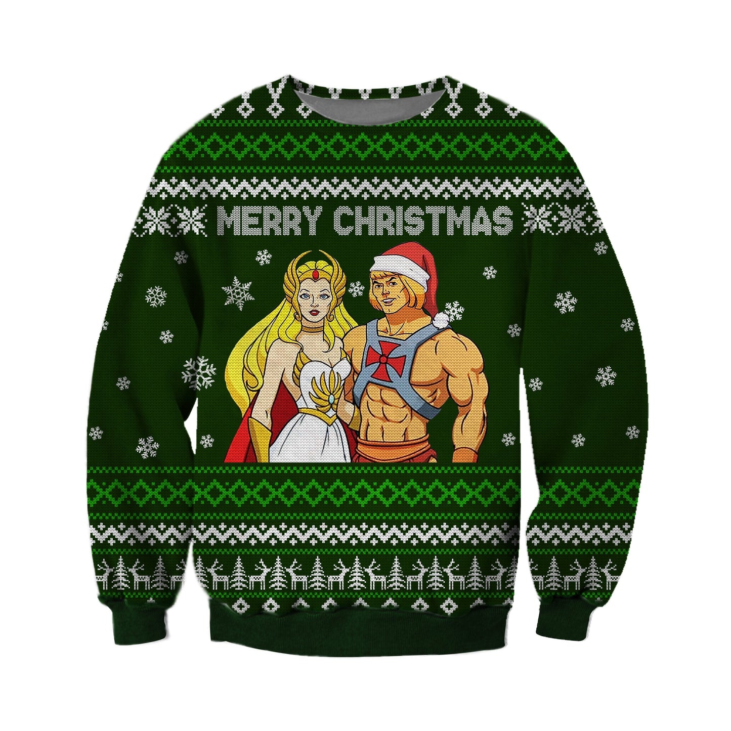 He-Man She-Ra Patrún Cniotála 3D Priontáil Cochaillín Geansaí Nollag Gránna Ar Aghaidh Clóbhuailte, Geansaí Gránna Nollag, Bronntanas Nollag, Bronntanas Nollag 2022