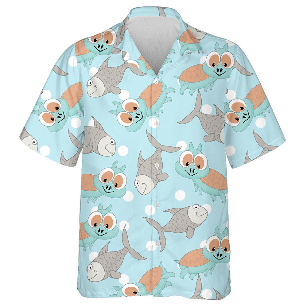 Turtle And Green Leaves Monstera Word Baby Hawaiian Shirt, Hawaiian Shirt Gift, Christmas Gift