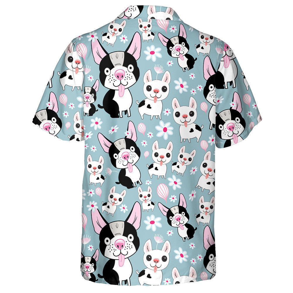 Madraí Beaga Ar Chúlra Gorm Le Bláthanna Léine Haváís, Bronntanas Léine Haváís, Bronntanas Nollag