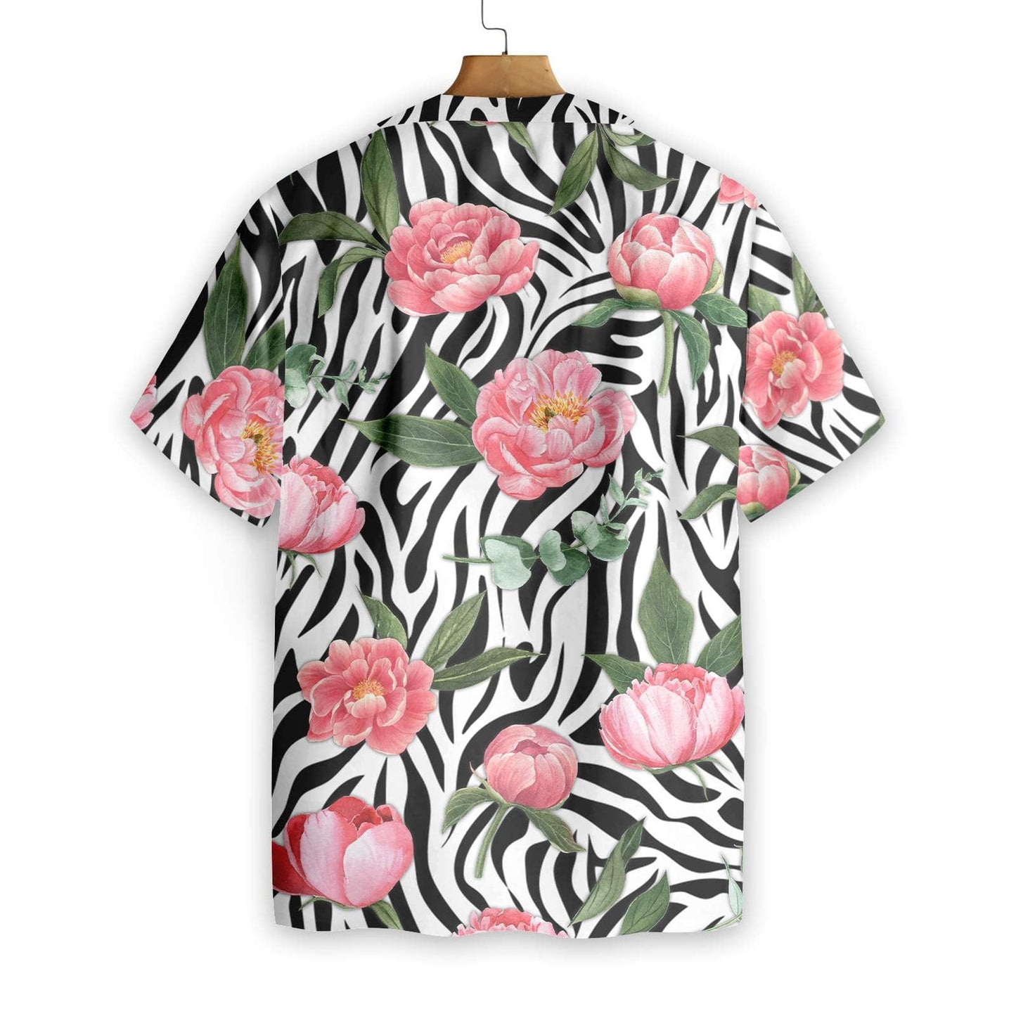 Peony Zebra Watercolor Painting Art Pattern Hawaiian Shirt,Hawaiian Shirt Gift, Christmas Gift
