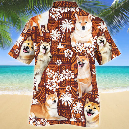 Patrún Chliste Shiba Inu Madraí Dearg treibhe Léine Haváís, Bronntanas Léine Haváís, Bronntanas Nollag