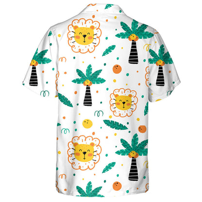 Lion Palm Leaves Cocooconut Tree And Dots Hawaiian Shirt, Hawaiian Shirt Gift, Christmas Gift