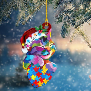 Autism I See Your True Colors Shape Ornament, Christmas Ornament Gift, Christmas Gift, Christmas Decoration