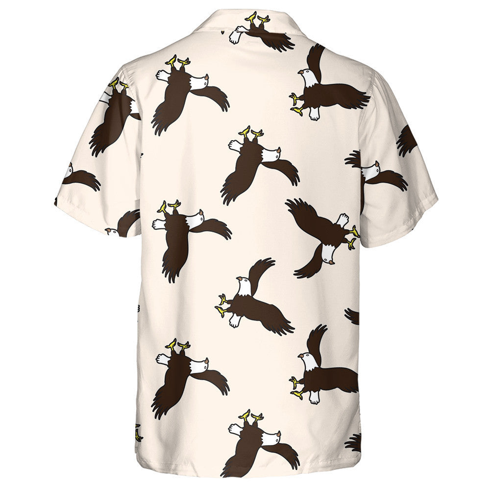 Flying Brown Eagles On Light Pink Background Hawaiian Shirt, Hawaiian Shirt Gift, Christmas Gift