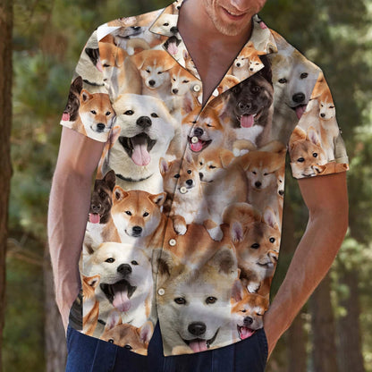 Love Dog Breed Akita Design Hawaiian Shirt, Hawaiian For Gift