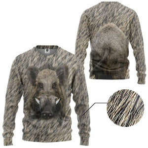 3D Boar Hunter Front And Back Custom Tshirt Hoodie Apparel