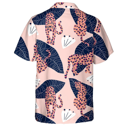 Jungle Fiáin Liopard hAfraice Le Duilleoga Gorm Léine Haváís, Bronntanais Léine Haváís, Bronntanas Nollag