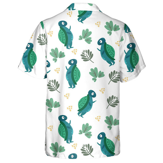 Ornament Green Stand Up Turtles And Leaves Hawaiian Shirt, Hawaiian Shirt Gift, Christmas Gift
