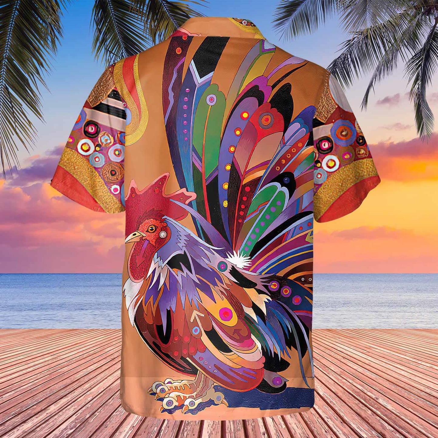 Oil Painting Rooster Chicken Traditional Style Hawaiian Shirt,Hawaiian Shirt Gift, Christmas Gift