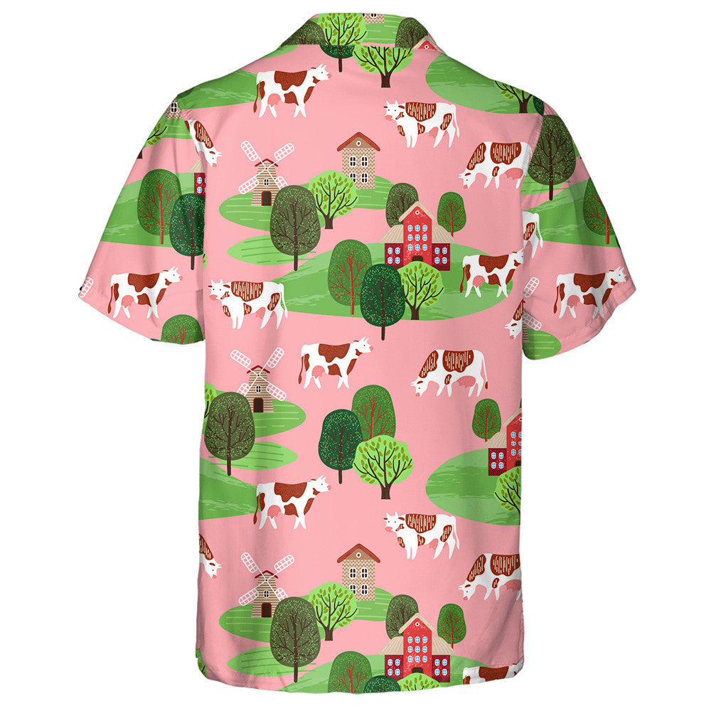 Sleeping Cow With Calf And Stars Texture Hawaiian Shirt, Hawaiian Shirt Gift, Christmas Gift