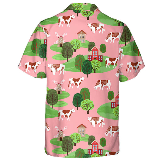 Sleeping Cow With Calf And Stars Texture Hawaiian Shirt, Hawaiian Shirt Gift, Christmas Gift