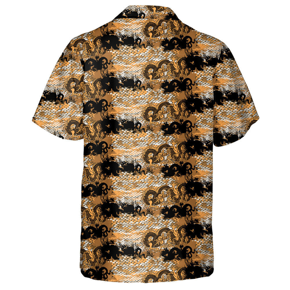 Vintage Chinese Snake Skin And Asian Dragons Hawaiian Shirt, Hawaiian Shirt Gift, Christmas Gift