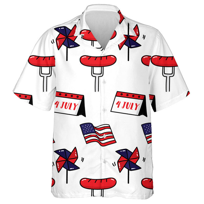 Yummy Grilled Sausage With Flags And Calendar Hawaiian Shirt,Hawaiian Shirt Gift, Christmas Gift