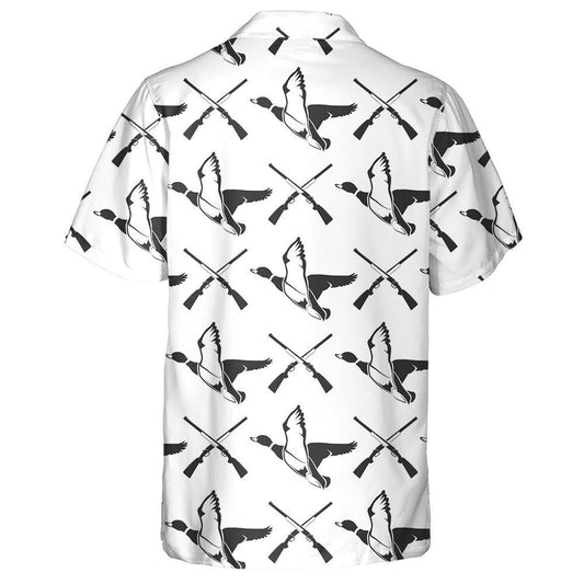 Hand Drawn Hunting With Guns And Ducks Hawaiian Shirt, Hawaiian Shirt Gift, Christmas Gift