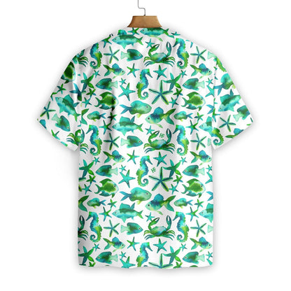 Jade Fish On White Background Design Hawaiian Shirt, Hawaiian For Gift