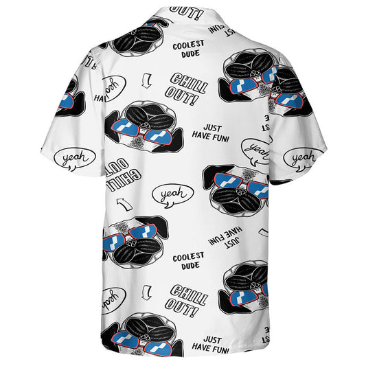 Cool Dog Illustration In Cartoon Background Hawaiian Shirt,Hawaiian Shirt Gift, Christmas Gift