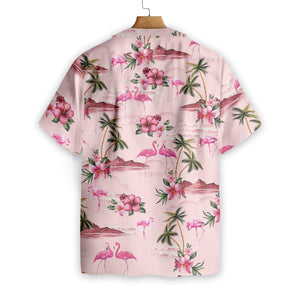 Flamingo In Lovely Pink Island Pattern Hawaiian Shirt,Hawaiian Shirt Gift, Christmas Gift