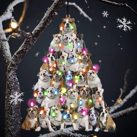 Bulldog Lovely Tree Gift For Bulldog Lover Gift For Dog Mom Ornament,Christmas Gift,Christmas Decoration