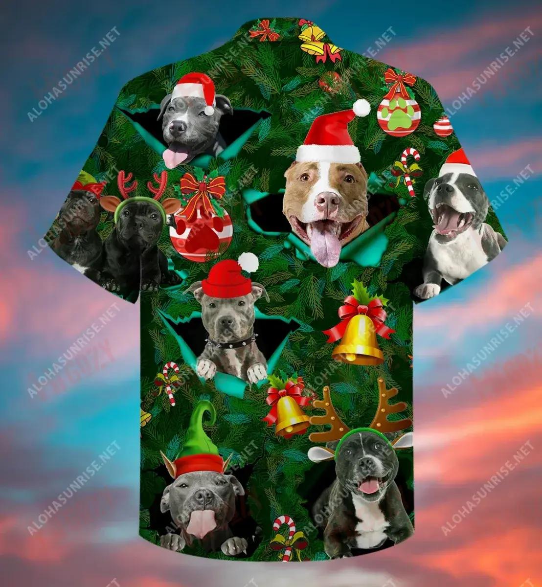 Shona Pit-Mas Pit Bull Léine Gearr Haváís Caitheamh aimsire Léinte Trópaiceacha Léinte Haváís is Fearr Léinte Greannmhar haváíais, Bronntanas Léine Haváís, Bronntanas Nollag