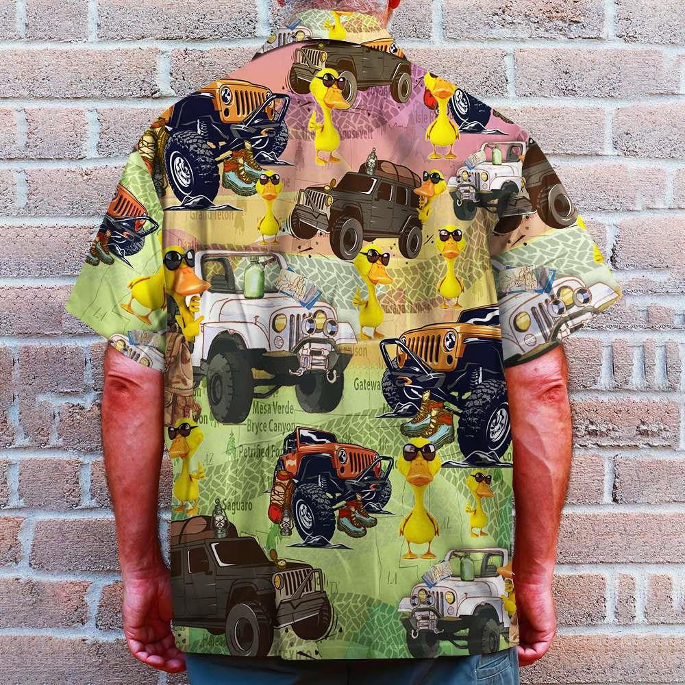 Jp Camping Car Funny Duck Wearing Sunglasses Hawaiian Shirt, Hawaiian Shirt Gift, Christmas Gift