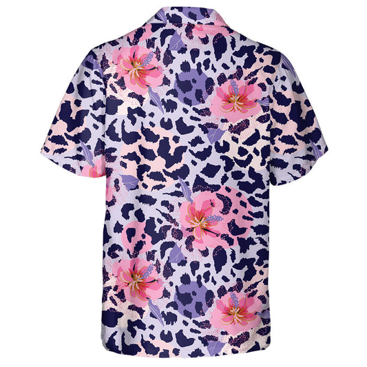 Beautiful Blooming Flower On Animal Skin Leopard Hawaiian Shirt, Hawaiian Shirt Gift, Christmas Gift