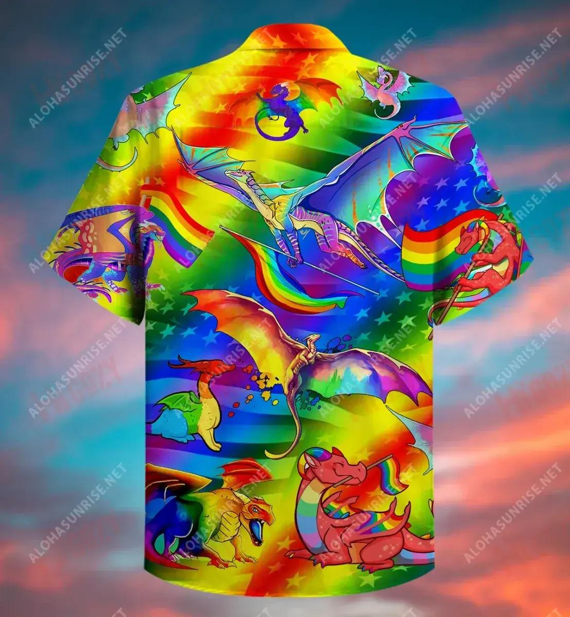 Dragon Lgbt Short Hawaiian Shirt Vacation Aloha Shirt Vintage Hawaiian Shirts Hawaiian Shirts For Men, Hawaiian Shirt Gift, Christmas Gift