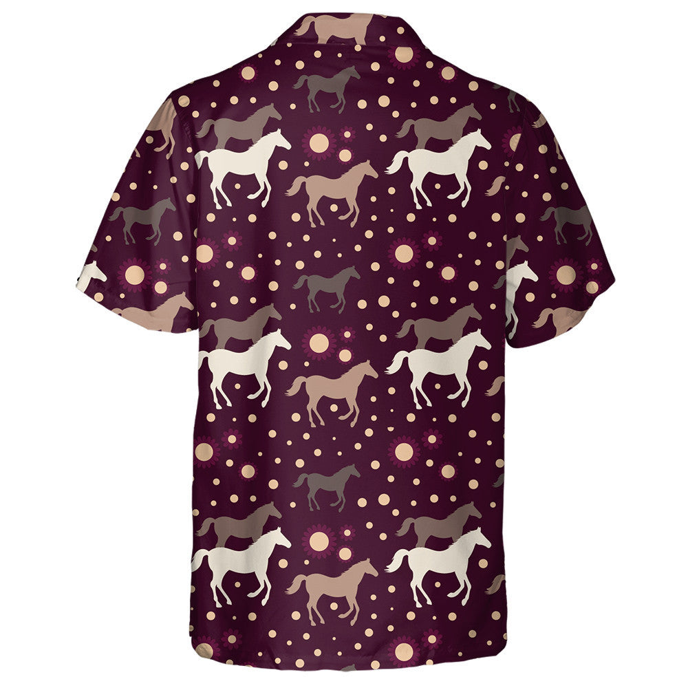 Running Horses With Sun And Flower Hawaiian Shirt,Hawaiian Shirt Gift, Christmas Gift