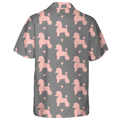 Silhouettes Pink Poodles Dog With Heart Hawaiian Shirt,Hawaiian Shirt Gift, Christmas Gift
