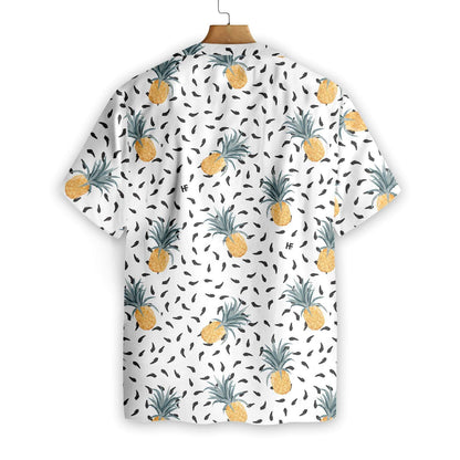 Pineapple Pattern White Theme Beautiful Design Hawaiian Shirt,Hawaiian Shirt Gift, Christmas Gift