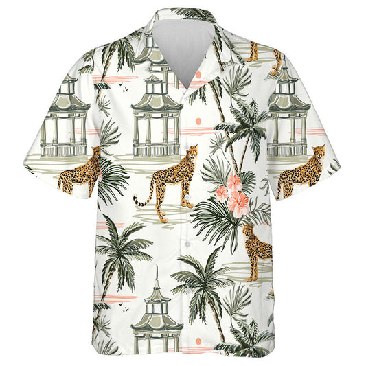 Tropical Exotic Flower Orchid And Leopard Hawaiian Shirt,Hawaiian Shirt Gift, Christmas Gift