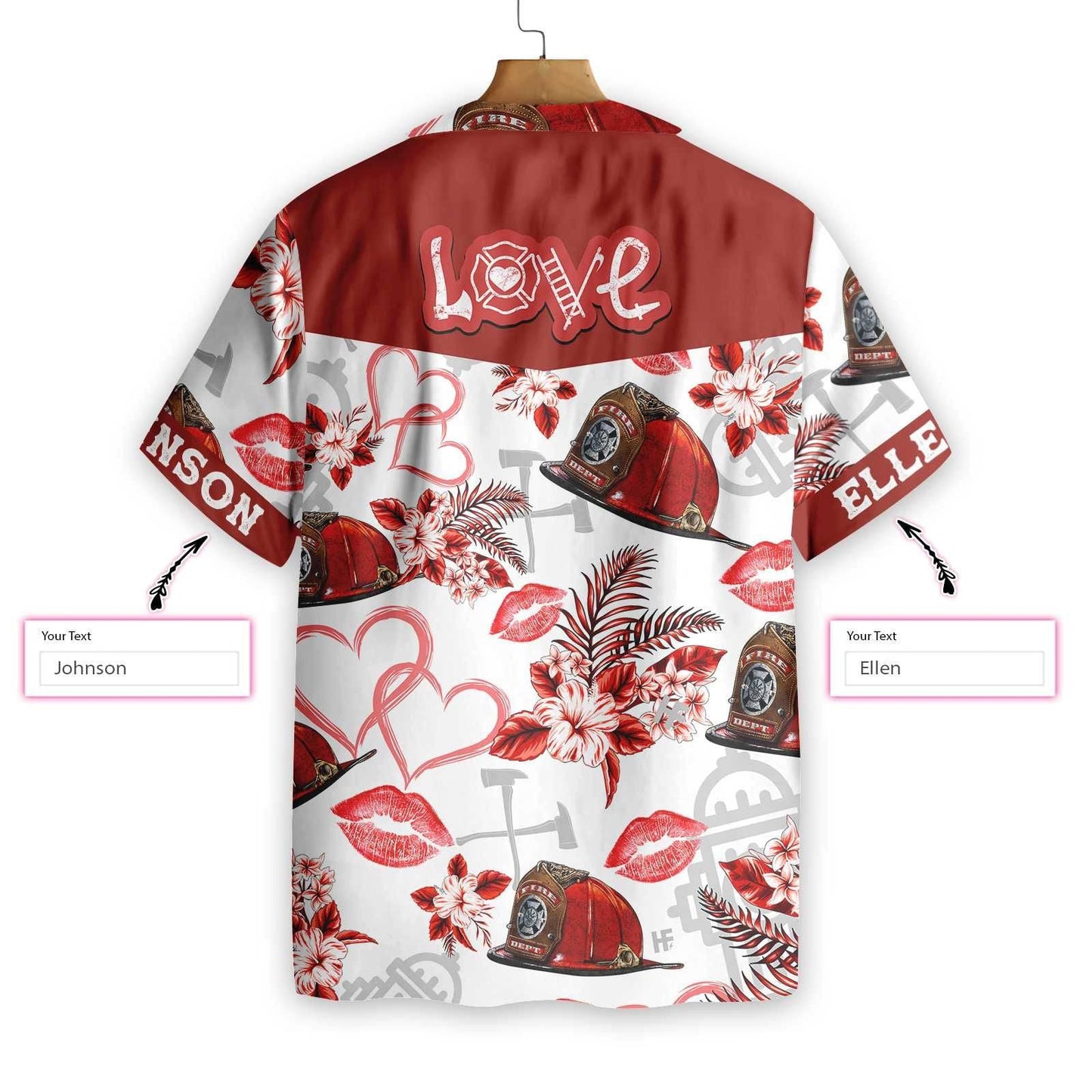 Grá Comhraiceoir Dóiteáin Vailintín Ainm Saincheaptha Léine Haváise, Haváís Le Bronntanas