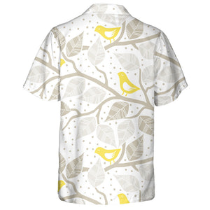 Yellow Bird Perched On Gray Tree Branch Hawaiian Shirt, Hawaiian Shirt Gift, Christmas Gift