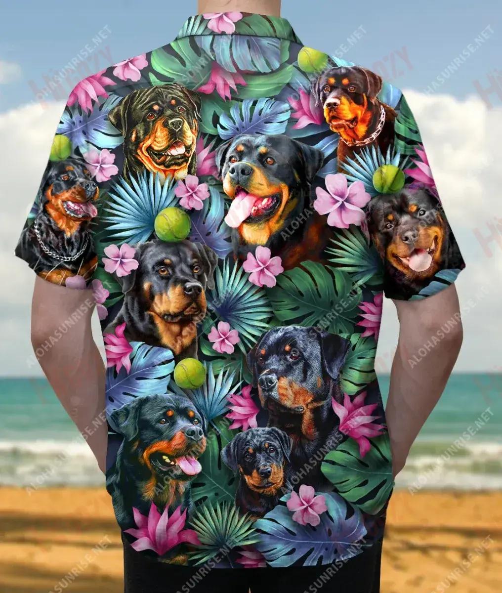 Daid Rottweiler is Fearr Riamh Léine Haváíais Unisex Aigéan Muinchille Gearr Léinte Haváís is Fearr Léinte Haváís do Mhná, Bronntanas Léine Haváíais, Bronntanas Nollag