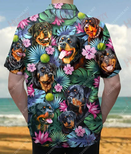 Daid Rottweiler is Fearr Riamh Léine Haváíais Unisex Aigéan Muinchille Gearr Léinte Haváís is Fearr Léinte Haváís do Mhná, Bronntanas Léine Haváíais, Bronntanas Nollag