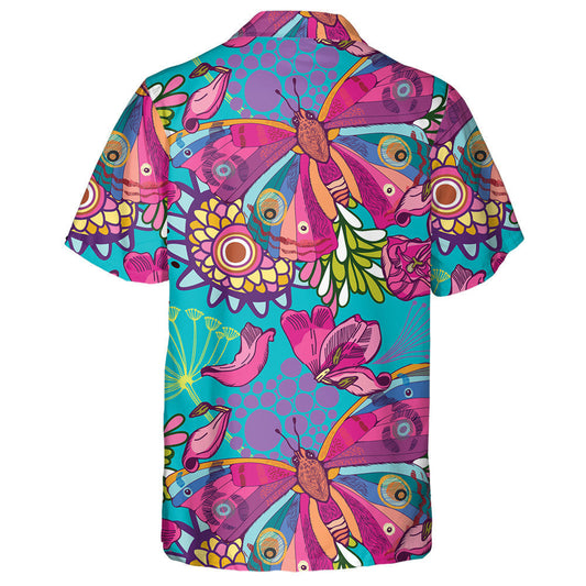 Téama Mystical Bright Samhradh Féileacáin Agus Bláthanna Léine Haváís, Bronntanas Léine Haváís, Bronntanas Nollag